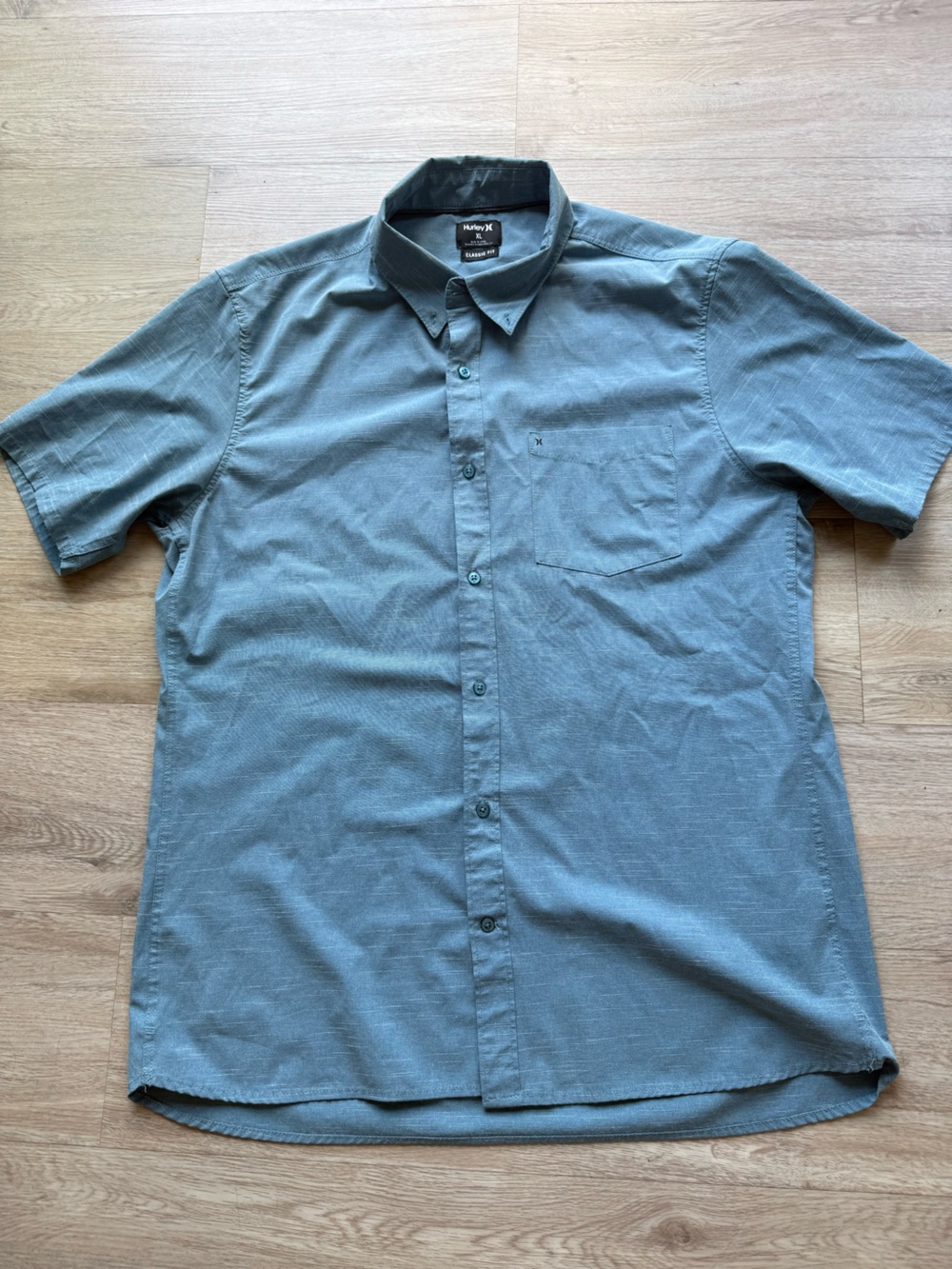 Hurley Light Teal Button-Up Shirt